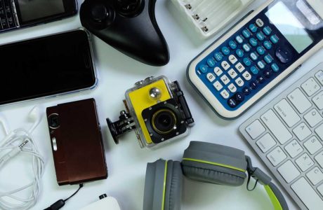 electronics on table