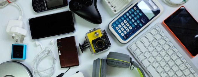 electronics on table