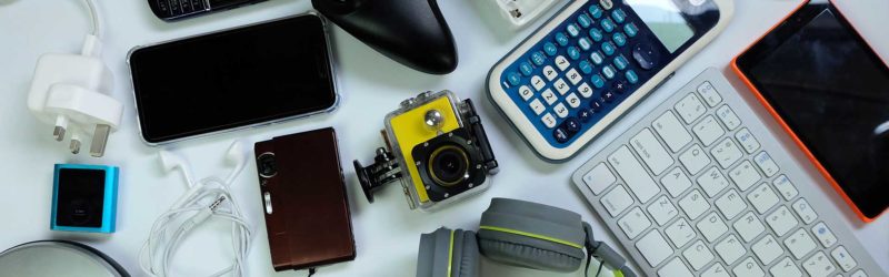 electronics on table