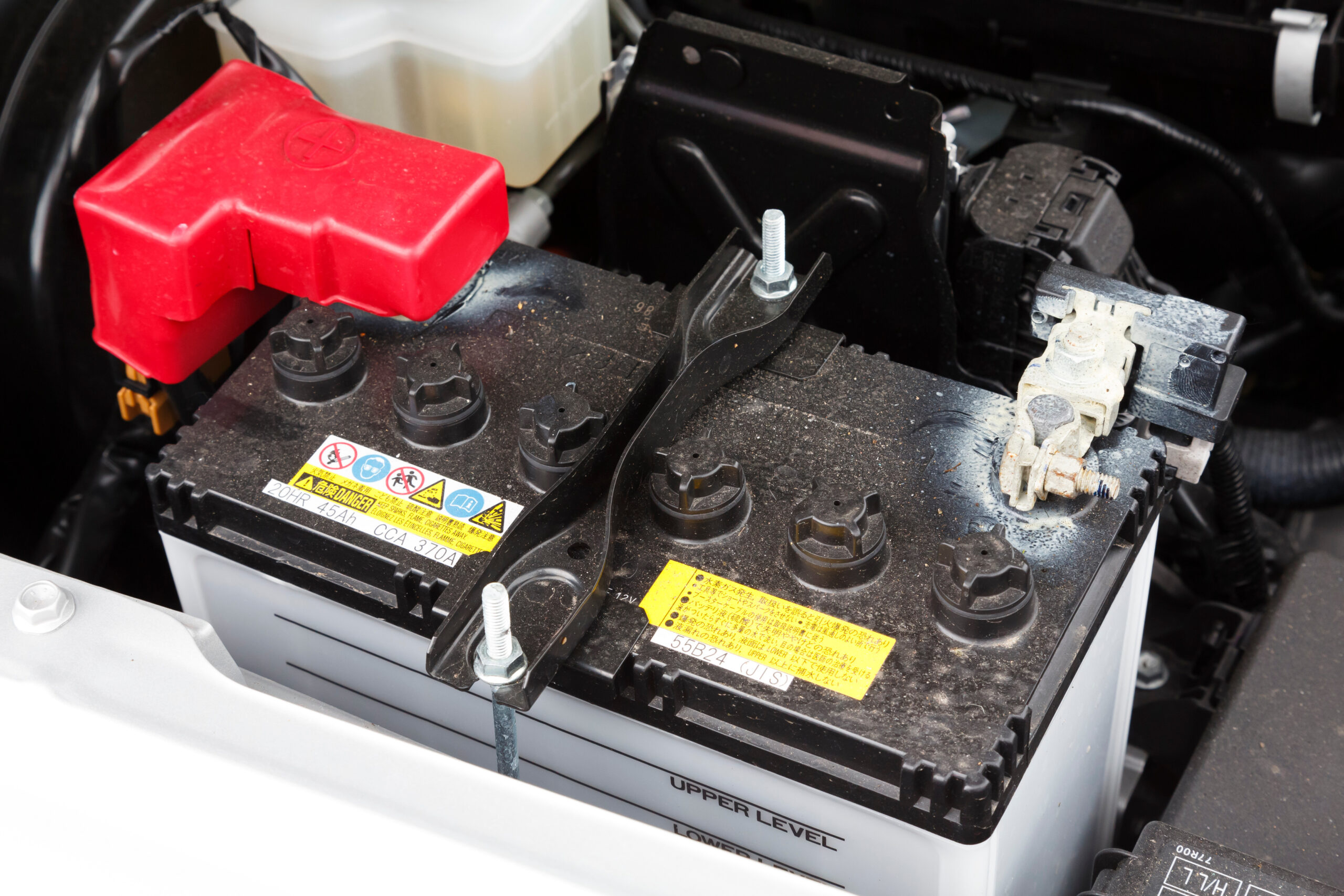 A lead-acid type of car battery