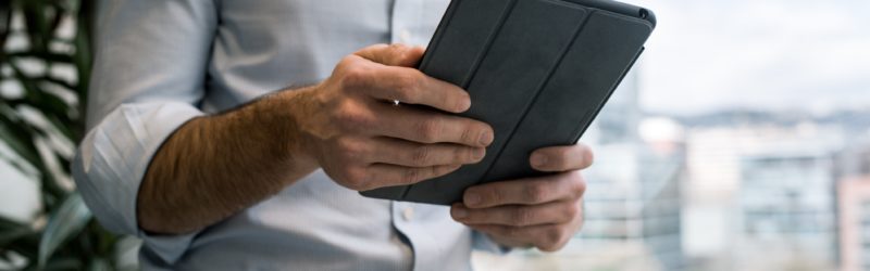 Man holding a tablet