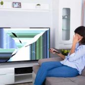 Broken flat screen television